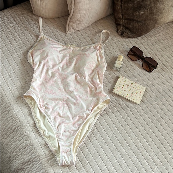 Dippin' Daisy's Other - NWT Dippin daisys cream pink floral novelty coquette, one piece swimsuit L